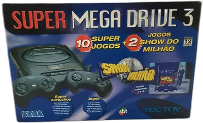 Tec Toy Super Mega Drive 3 10 Super Games + 2 Show Do Milhão Games Bundle