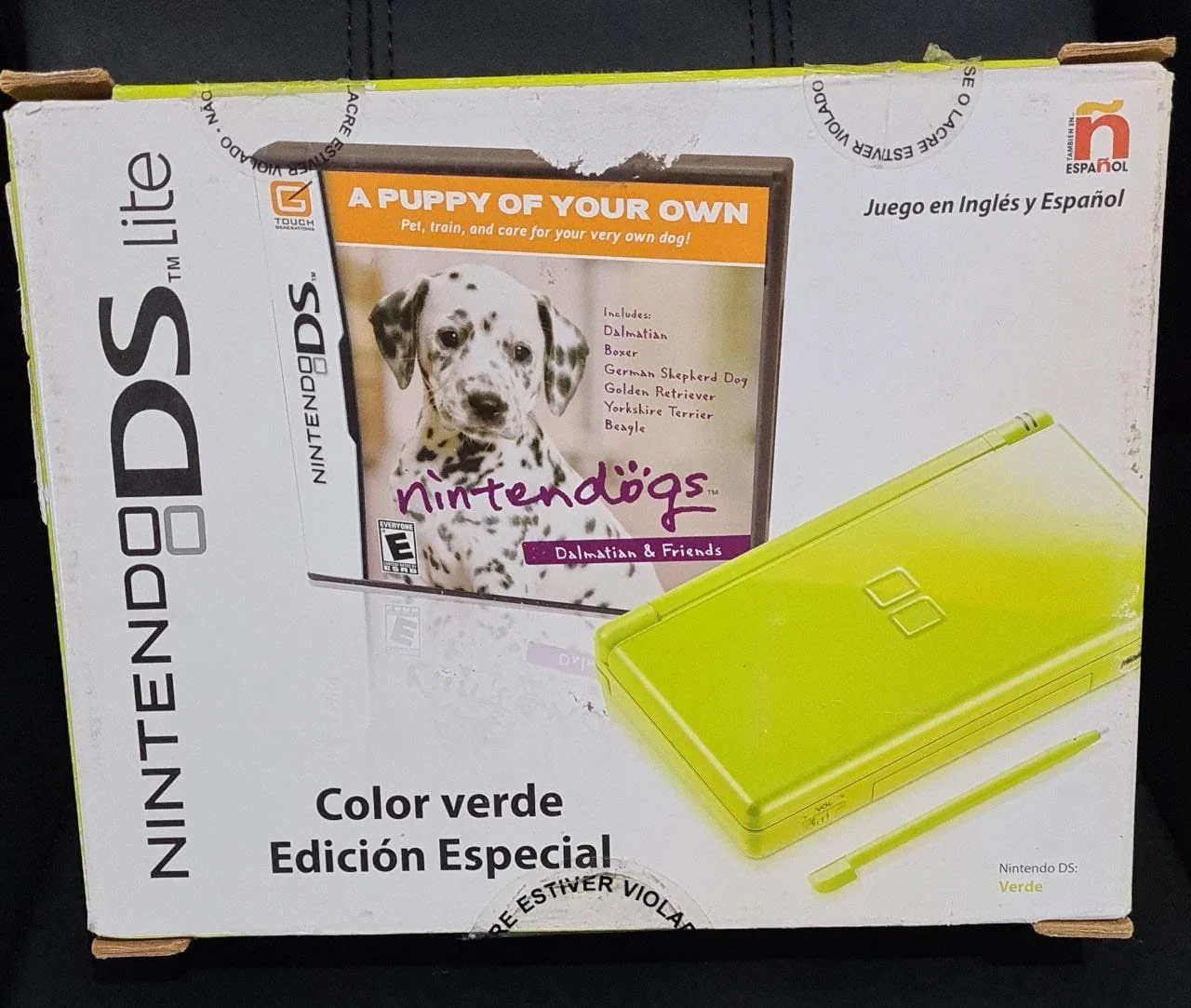  Nintendo DS Lite Green Nintendogs Bundle