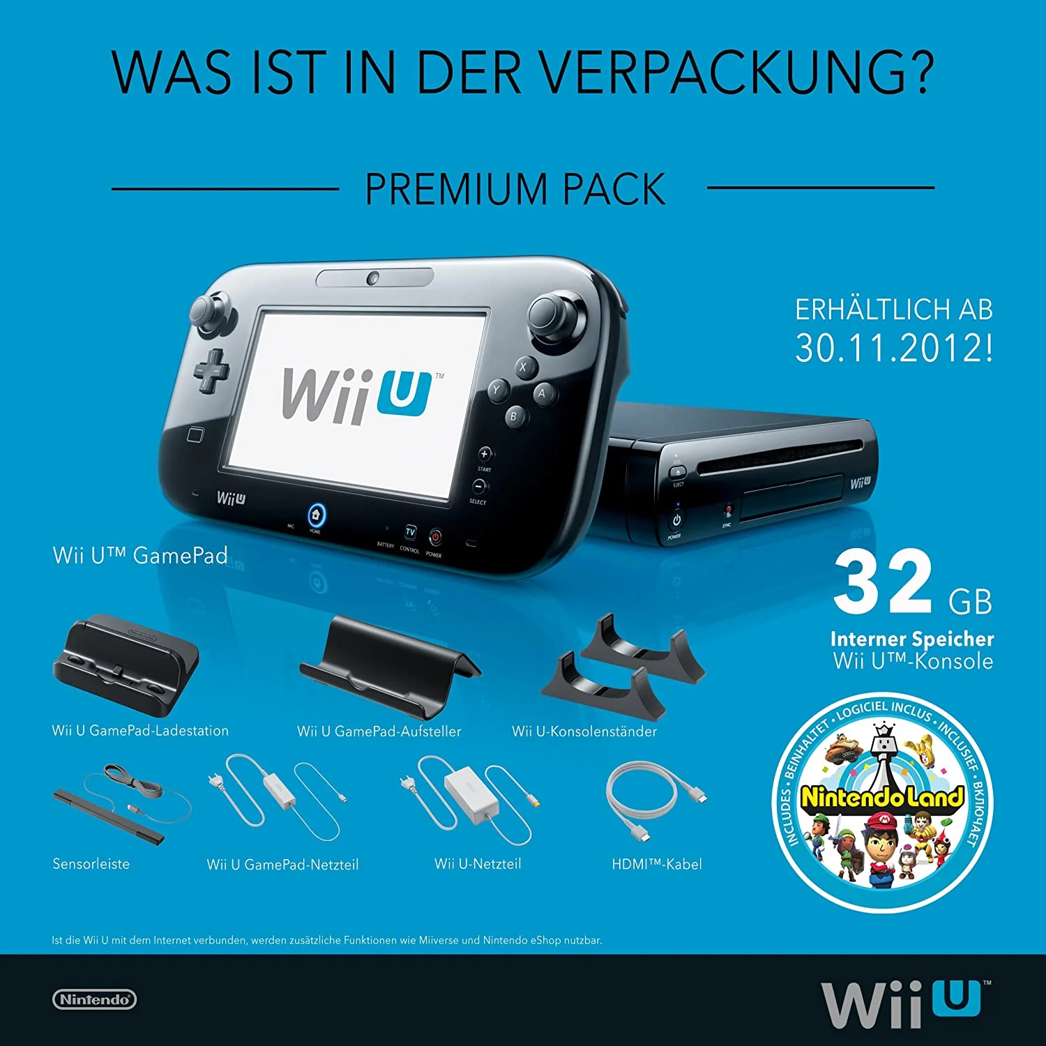  Nintendo Wii U Premium Pack Nintendo Land Bundle [EU]