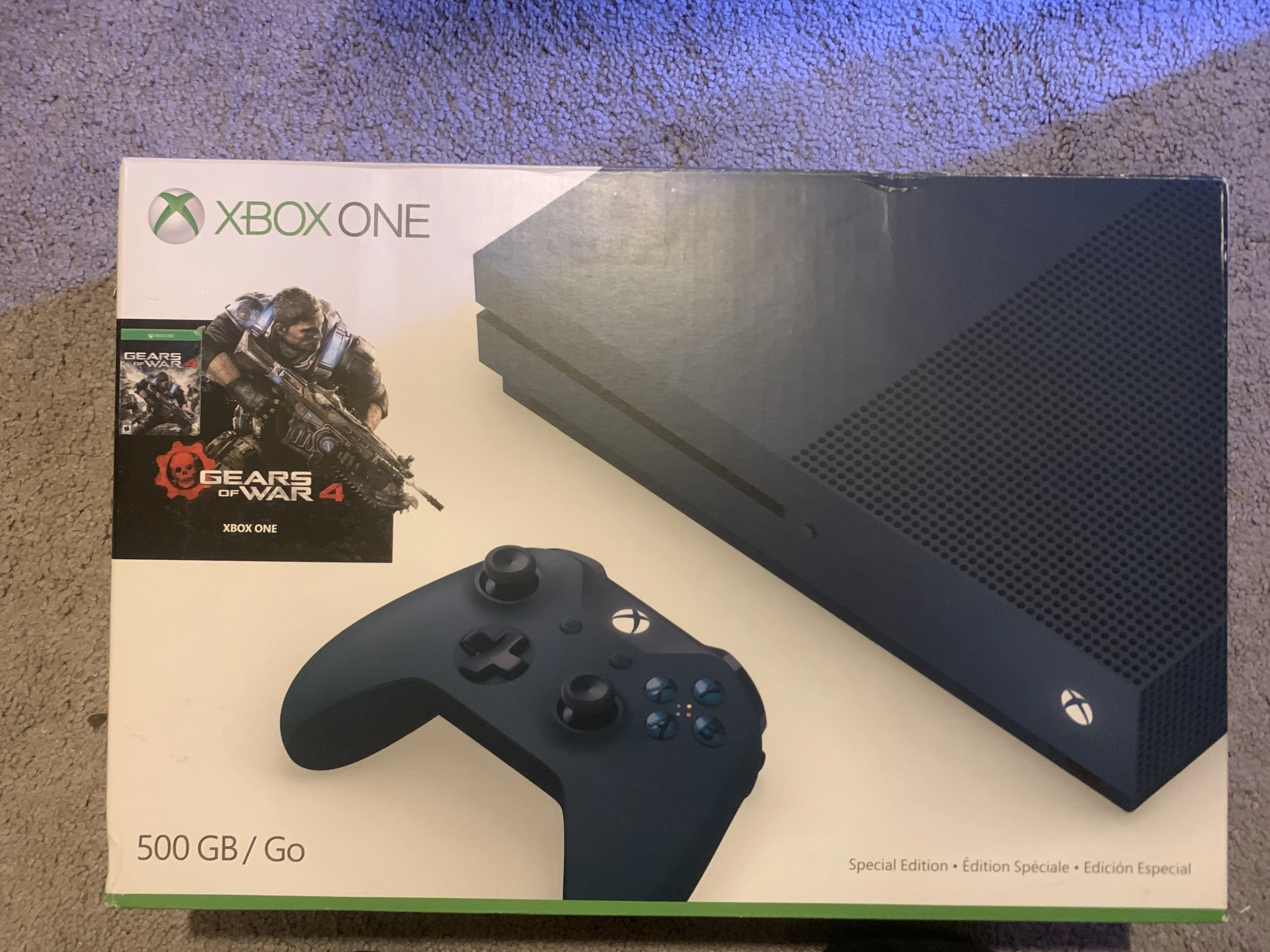  Microsoft Xbox One S Gears of War 4 Deep Blue Bundle