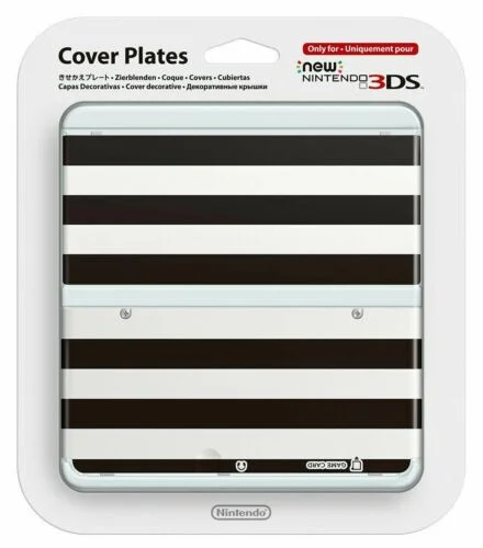  New Nintendo 3DS Black &amp; White Stripes Faceplate