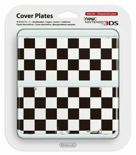  New Nintendo 3DS Black &amp; White Squares Faceplate