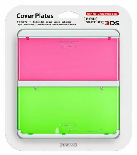  New Nintendo 3DS Clear Pink &amp; Green Faceplate