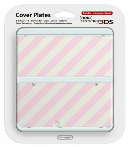  New Nintendo 3DS Pink &amp; White Stripes Faceplate