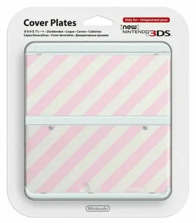 New Nintendo 3DS Pink & White Stripes Faceplate