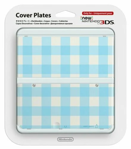 New Nintendo 3DS Blue &amp; White Quilt Faceplate