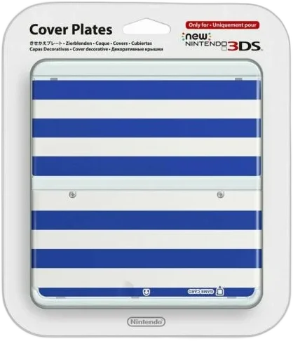  New Nintendo 3DS Blue &amp; White Stripes Faceplate