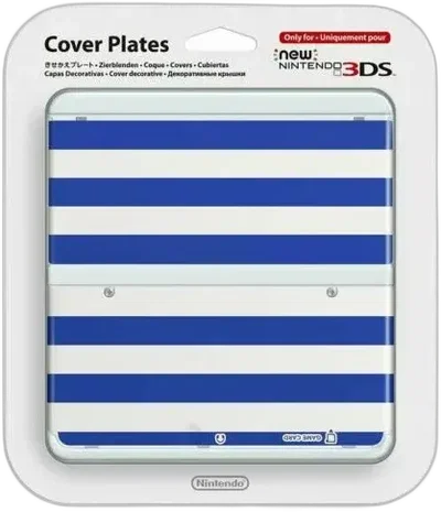 New Nintendo 3DS Blue & White Stripes Faceplate