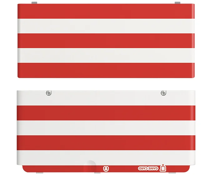  New Nintendo 3DS Red &amp; White Stripes Faceplate