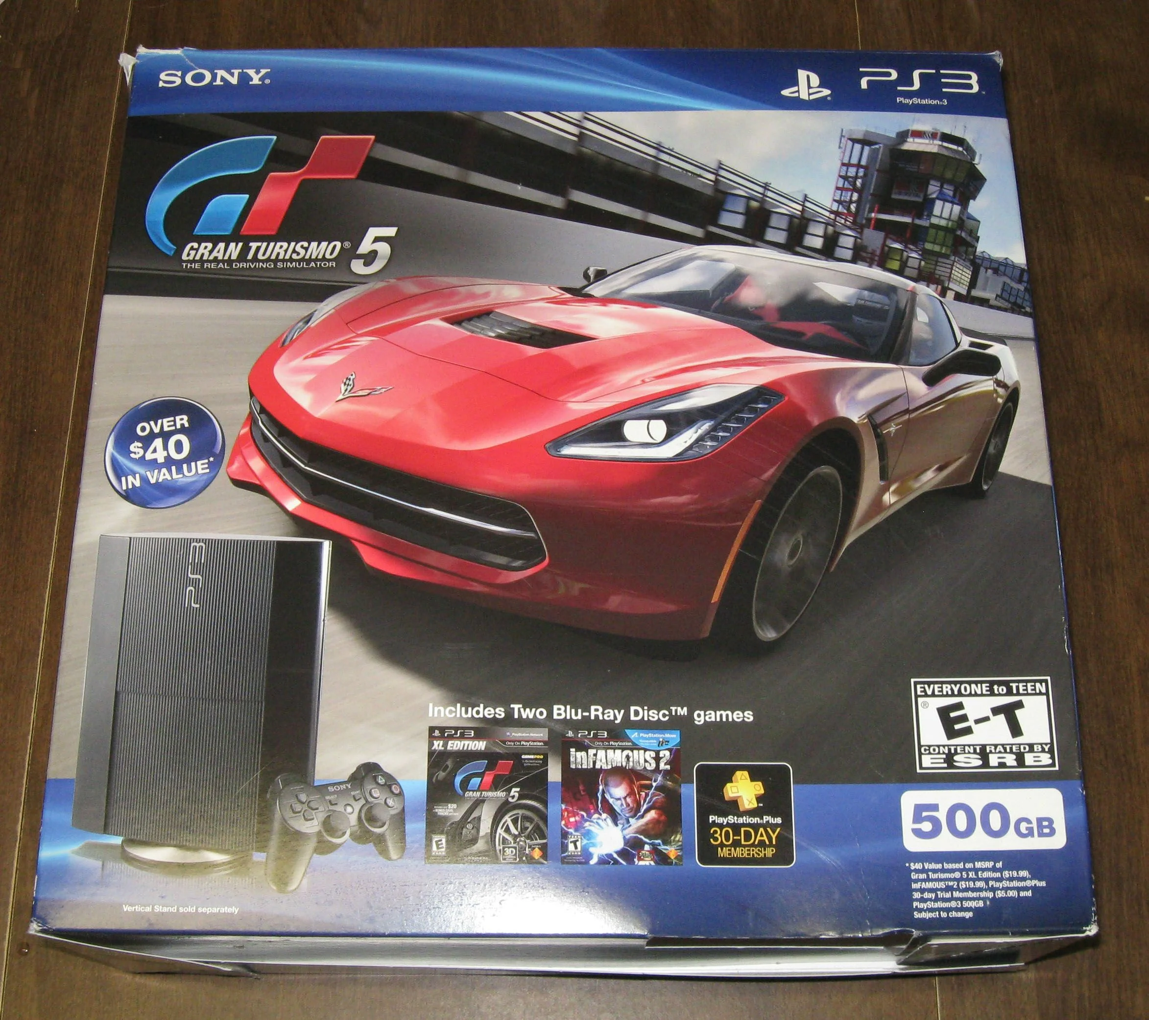  Sony PlayStation 3 Super Slim Gran Turismo 5 + Infamous 2 Bundle