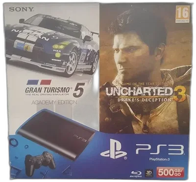 Sony PlayStation 3 Super Slim GT 5 + Uncharted 3 Bundle