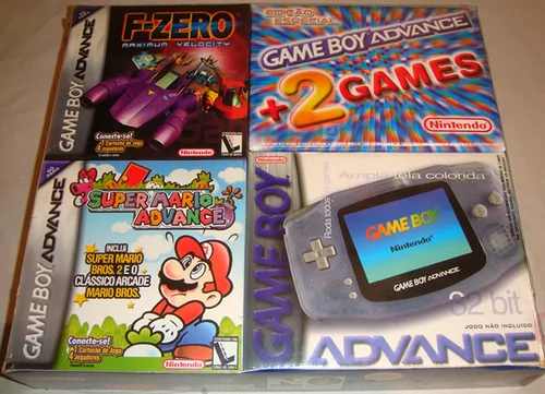  Nintendo Game Boy Advance + 2 Games Glacier Bundle [BR]