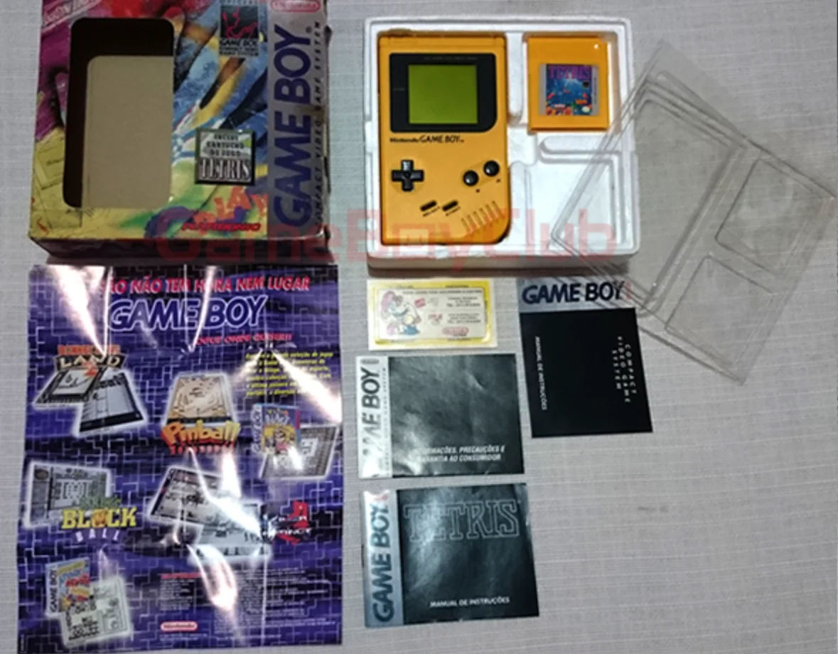  Nintendo Game Boy Yellow Tetris Yellow Cartridge Bundle [BR]