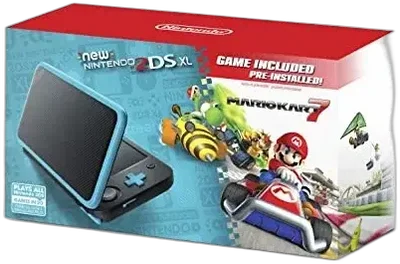 New Nintendo 2DS XL Black & Turquoise Mario Kart 7 Bundle