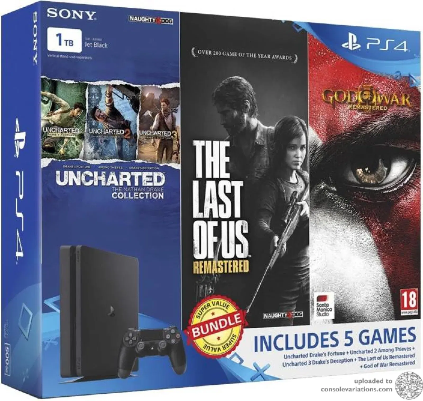  Sony PlayStation 4 Slim Super Value 5 games Bundle