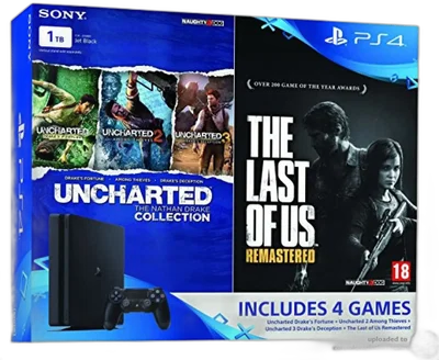 Sony PlayStation 4 Slim Uncharted Collection + The Last of Us Remastered Bundle