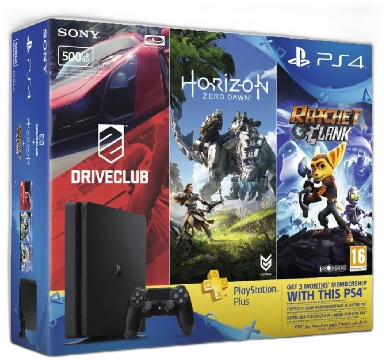  Sony PlayStation 4 Slim Driveclub + Horizon + Ratchet &amp; Clank Bundle