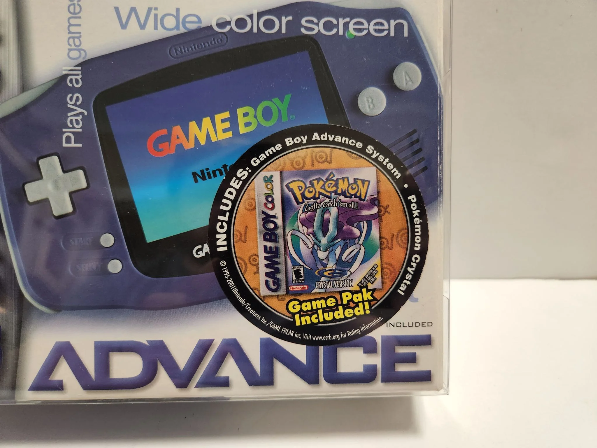  Nintendo Game Boy Advance Indigo Pokemon Crystal Bundle