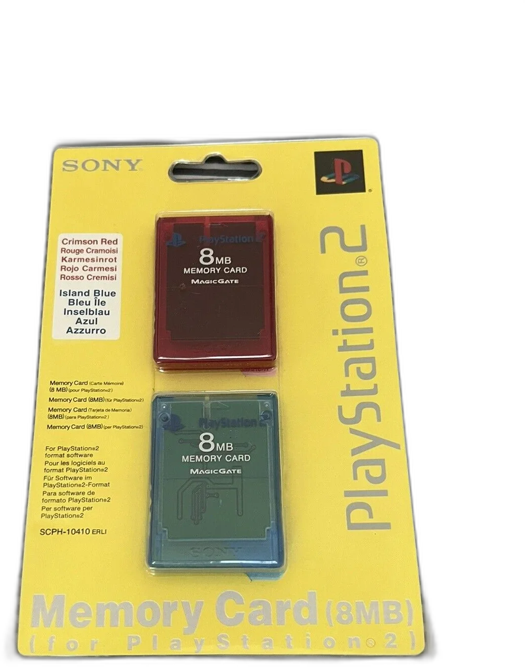  Sony PlayStation 2 Crimson Red + Island Blue Memory Cards [EU]