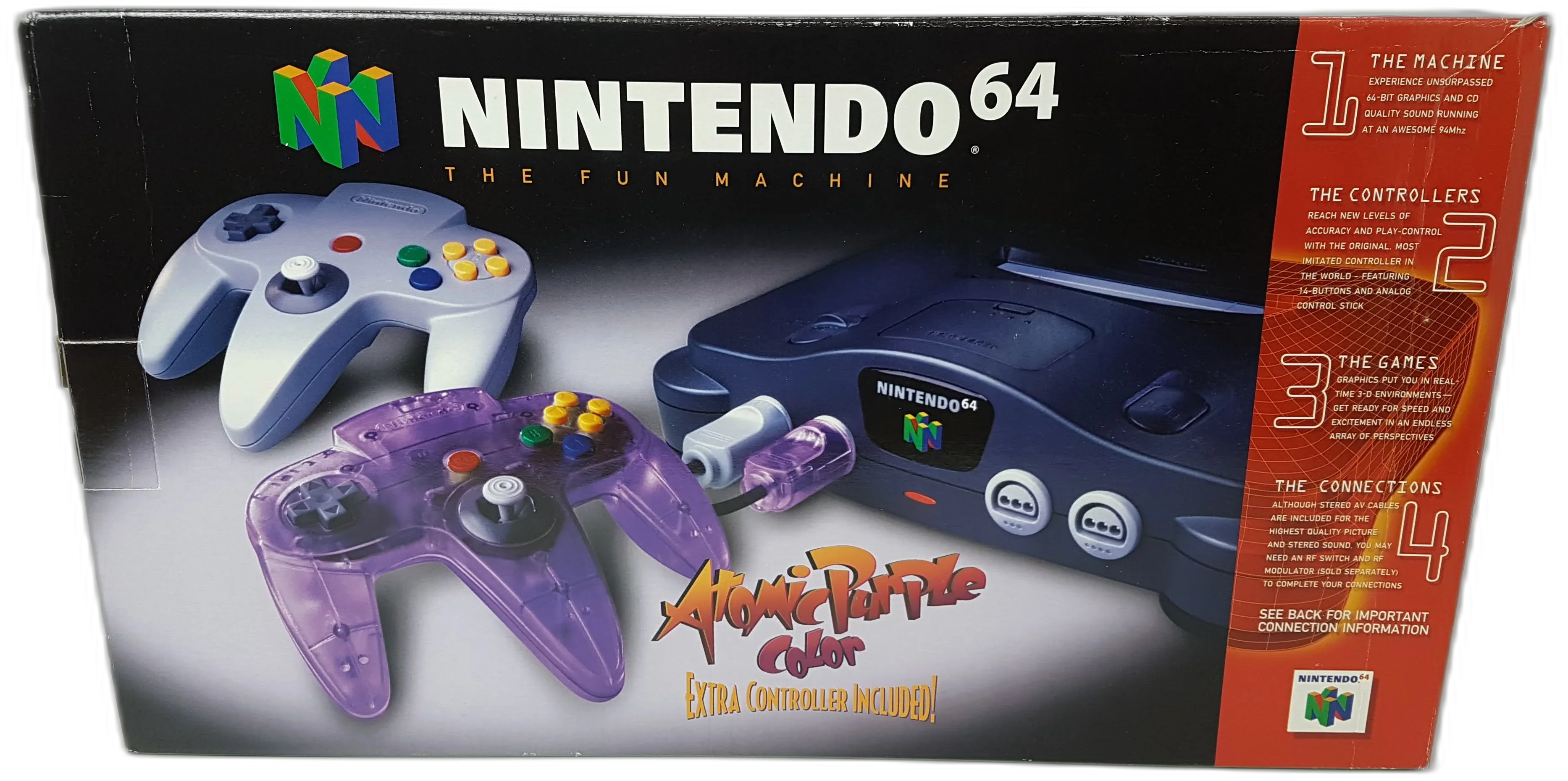  Nintendo 64 Atomic Purple Controller Bundle