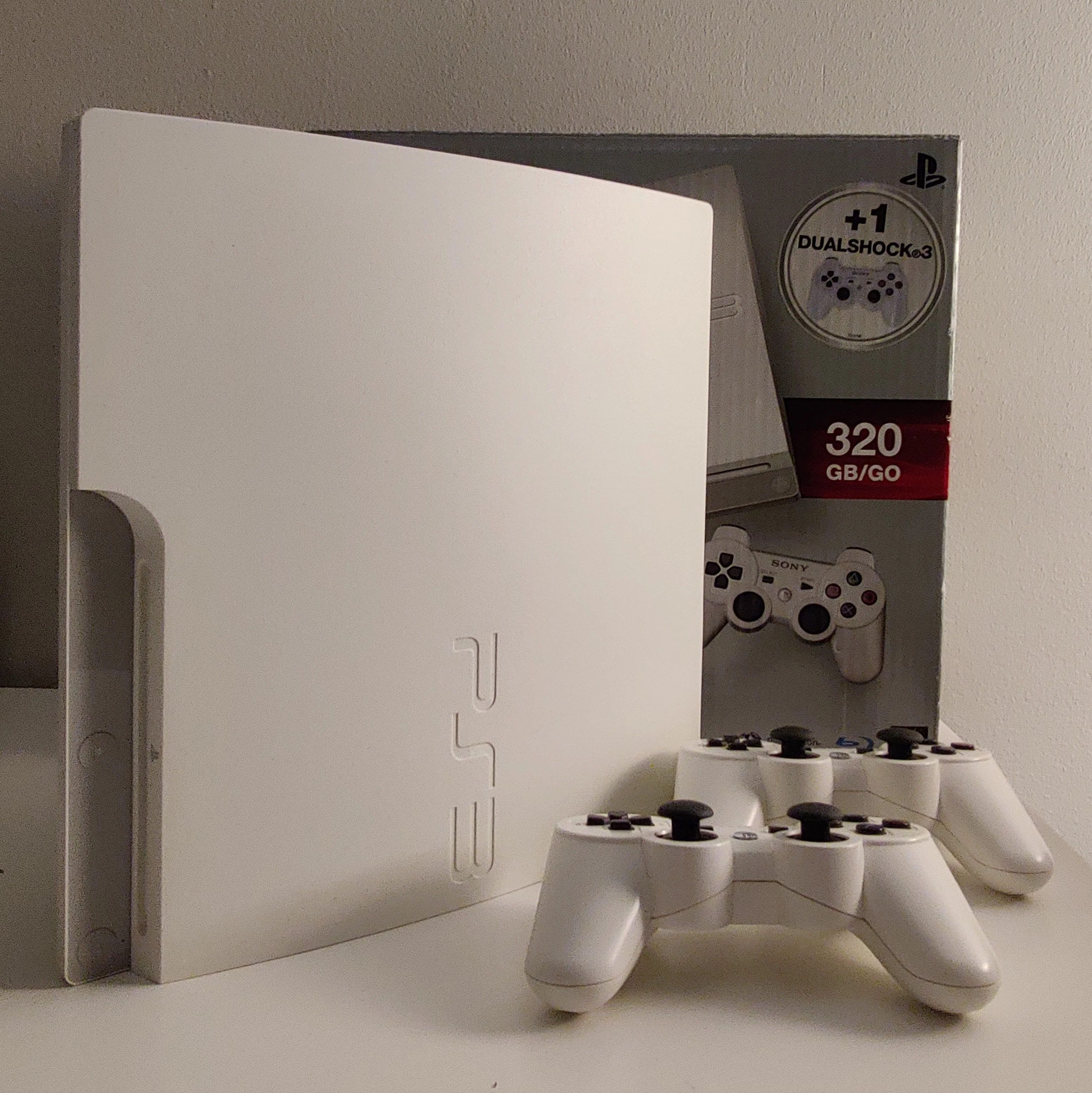  Sony PlayStation 3 Slim 320GB White 2 Controller Bundle