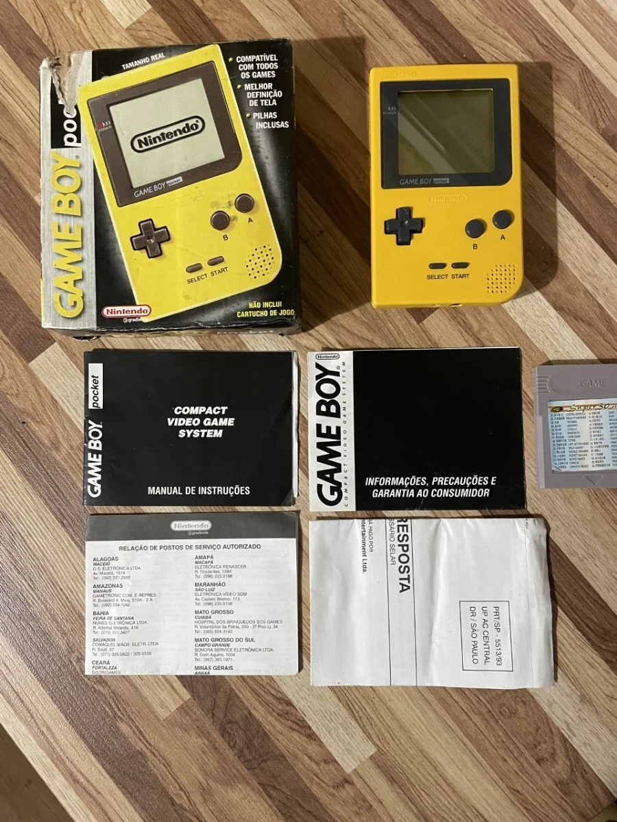  Nintendo Game Boy Pocket Yellow Console [BR]