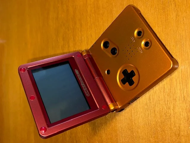  Nintendo Game Boy Advance SP Samus Satin  with Red Bezel Console