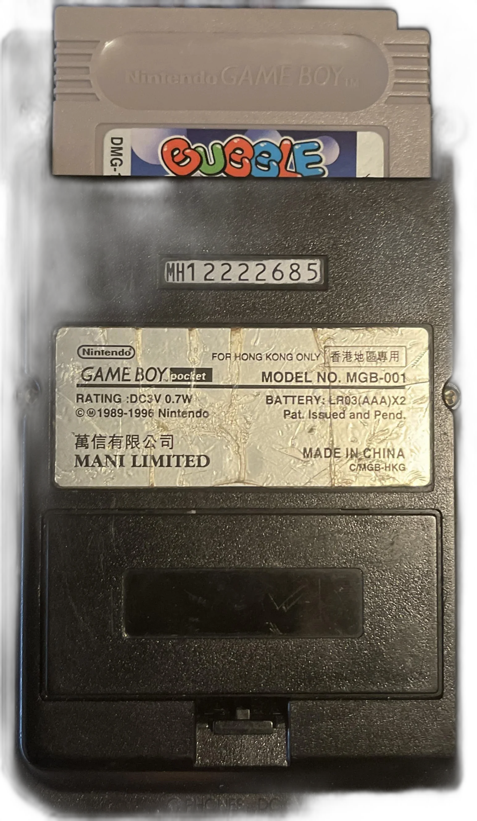  Nintendo Game Boy Pocket Black Mani Console [HK]
