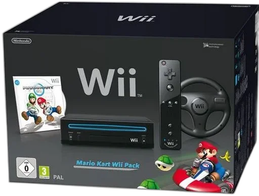  Nintendo Wii Mario Kart Black Bundle