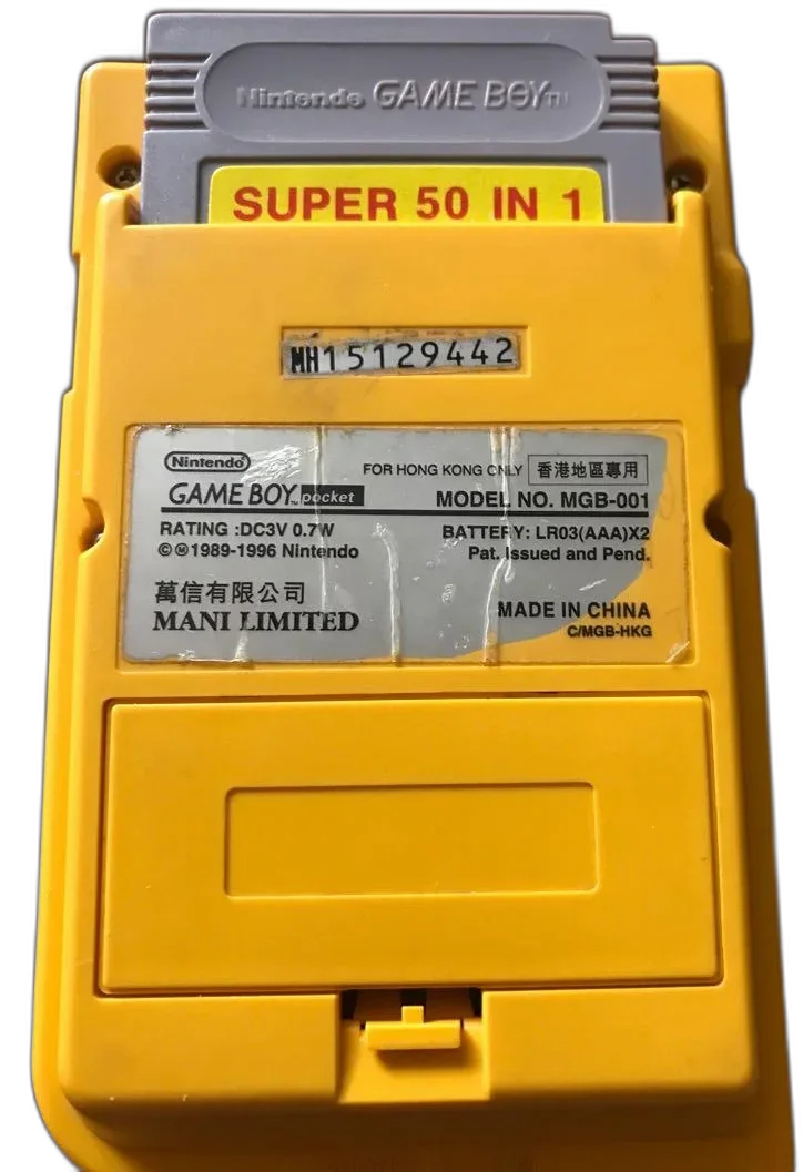  Nintendo Game Boy Pocket Yellow Mani Limited Console [HK]