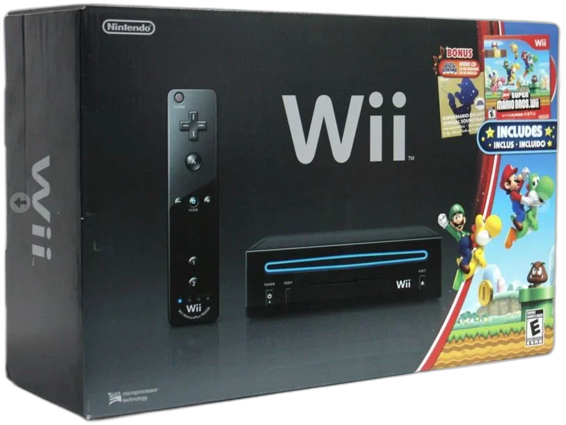  Nintendo Wii New Super Mario Bros. Black Bundle