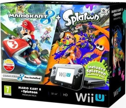  Nintendo Wii U Mario Kart 8 + Splatoon Bundle