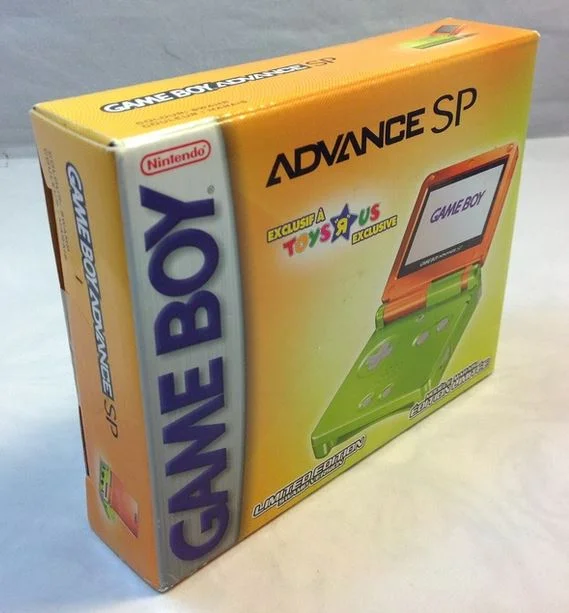 Nintendo Game Boy Advance SP Dual Tone Spice + Lime Toys &quot;R&quot; Us