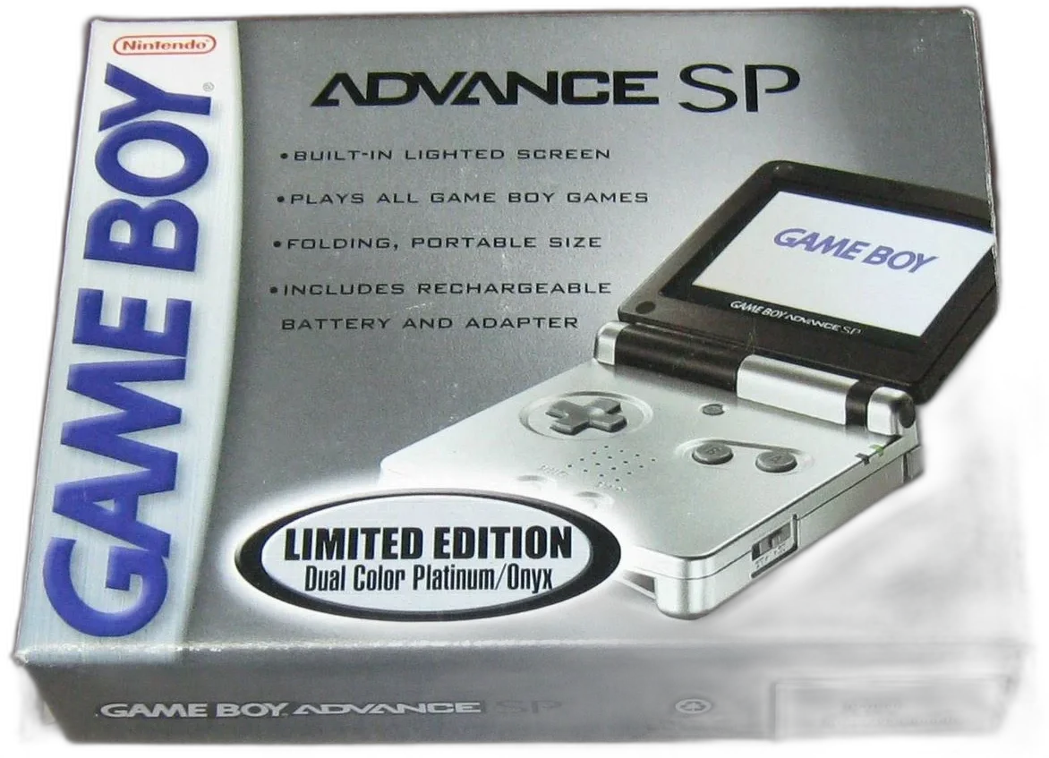  Nintendo Game Boy Advance SP Platinum/Onyx Console [EU]