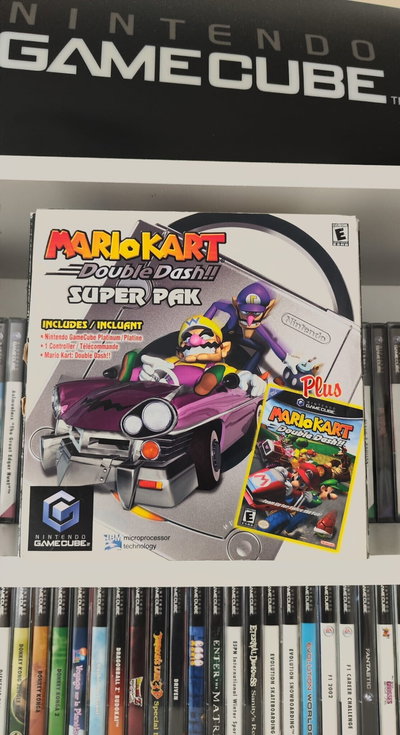 Nintendo Gamecube Mario Kart Double Dash Super Pak Platin Bundle [CA]