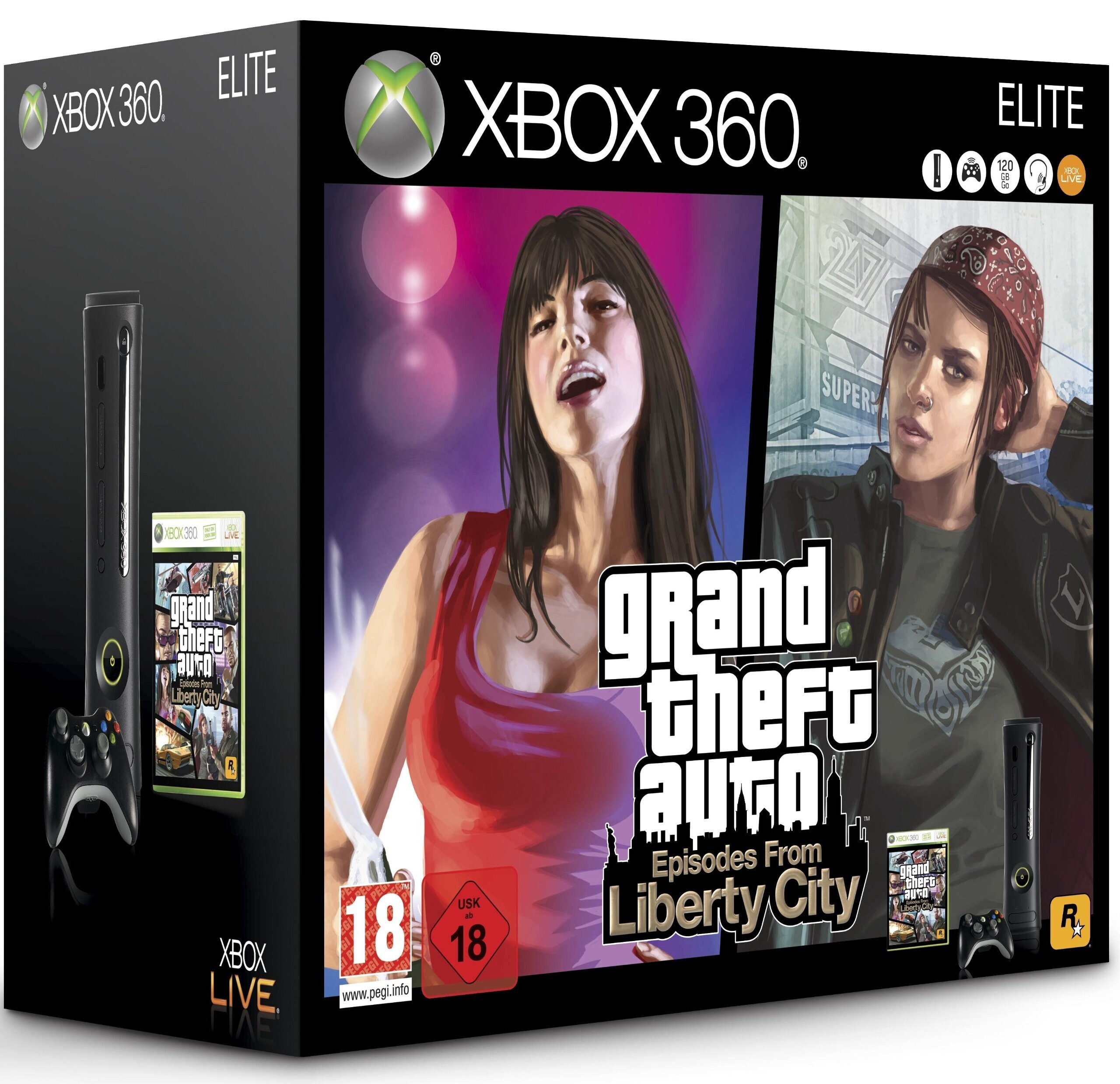  Microsoft Xbox 360 Elite Grand Theft Auto Episodes of Liberty City Bundle