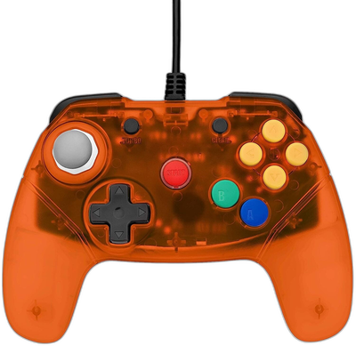 Retro Fighters Nintendo 64 Clear Orange Controller