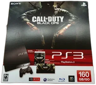 Sony Playstation 3 Ps3 Game Console Black Ops II Bundle (Used) 