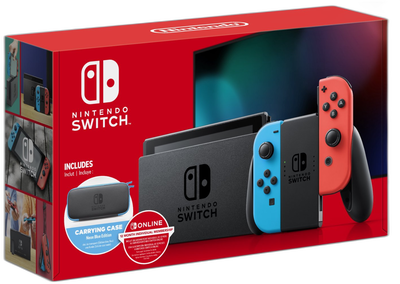 Nintendo Switch Neon Nintendo Switch Online + Carrying Case Bundle