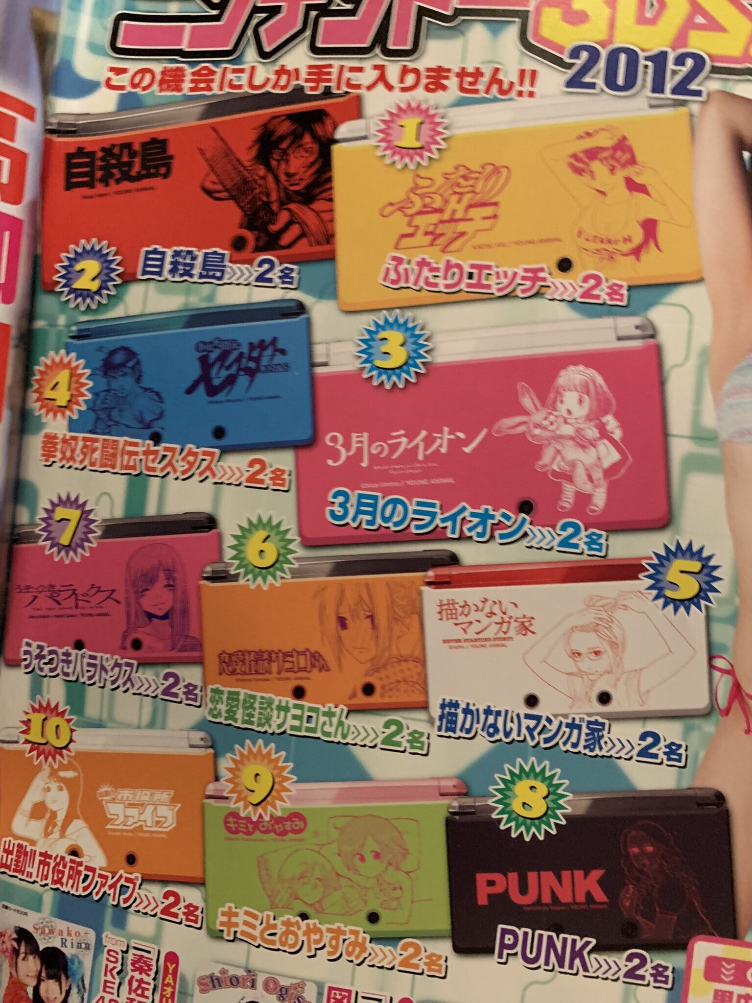  Nintendo 3DS Young Animal Manga Covers