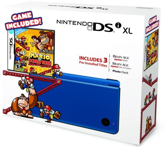  Nintendo DSi XL Blue Mario vs Donkey Kong Bundle