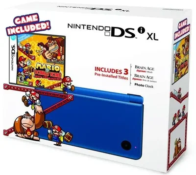 Nintendo DSi XL Blue Mario vs Donkey Kong Bundle