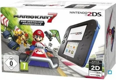 Nintendo 2DS Mario Kart 7 Black Blue Bundle