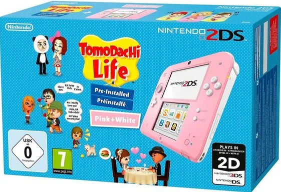  Nintendo 2DS Tomodochi Life Pink Bundle