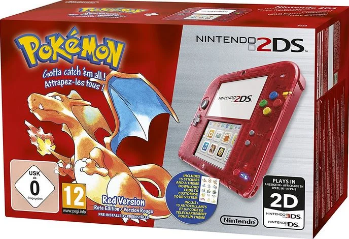  Nintendo 2DS Pokemon Red Console