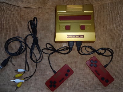 Game Computer Famiclone Gold Console 