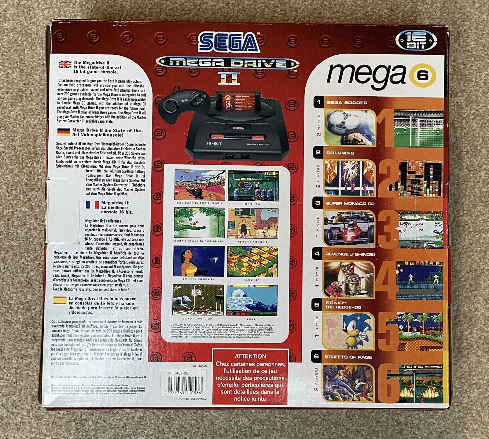 Sega Mega Drive II Mega 6 Pack