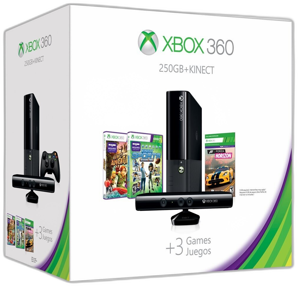  Microsoft Xbox 360 E 250GB Kinect Holiday Value Bundle