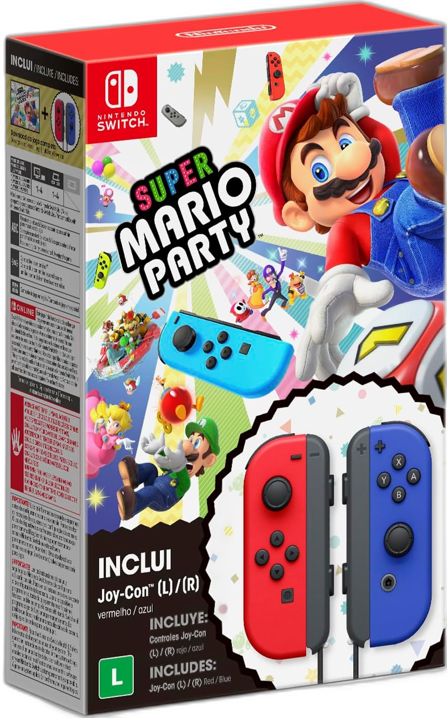  Nintendo Switch Super Mario Party Red / Blue Joy-Con Bundle [BR]
