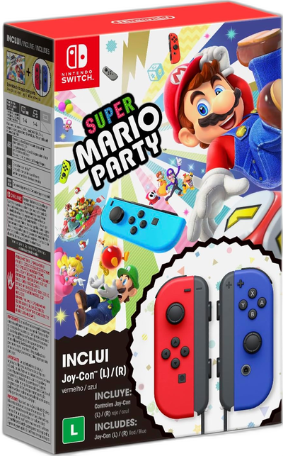 Nintendo Switch Super Mario Party Red / Blue Joy-Con Bundle [BR]
